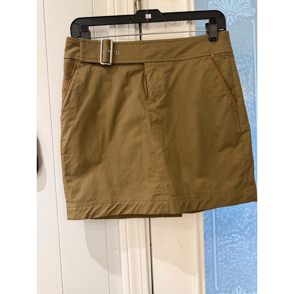 Polo Golf Ralph Lauren Khaki Tan Buckle Detail Mini Skirt Size 0